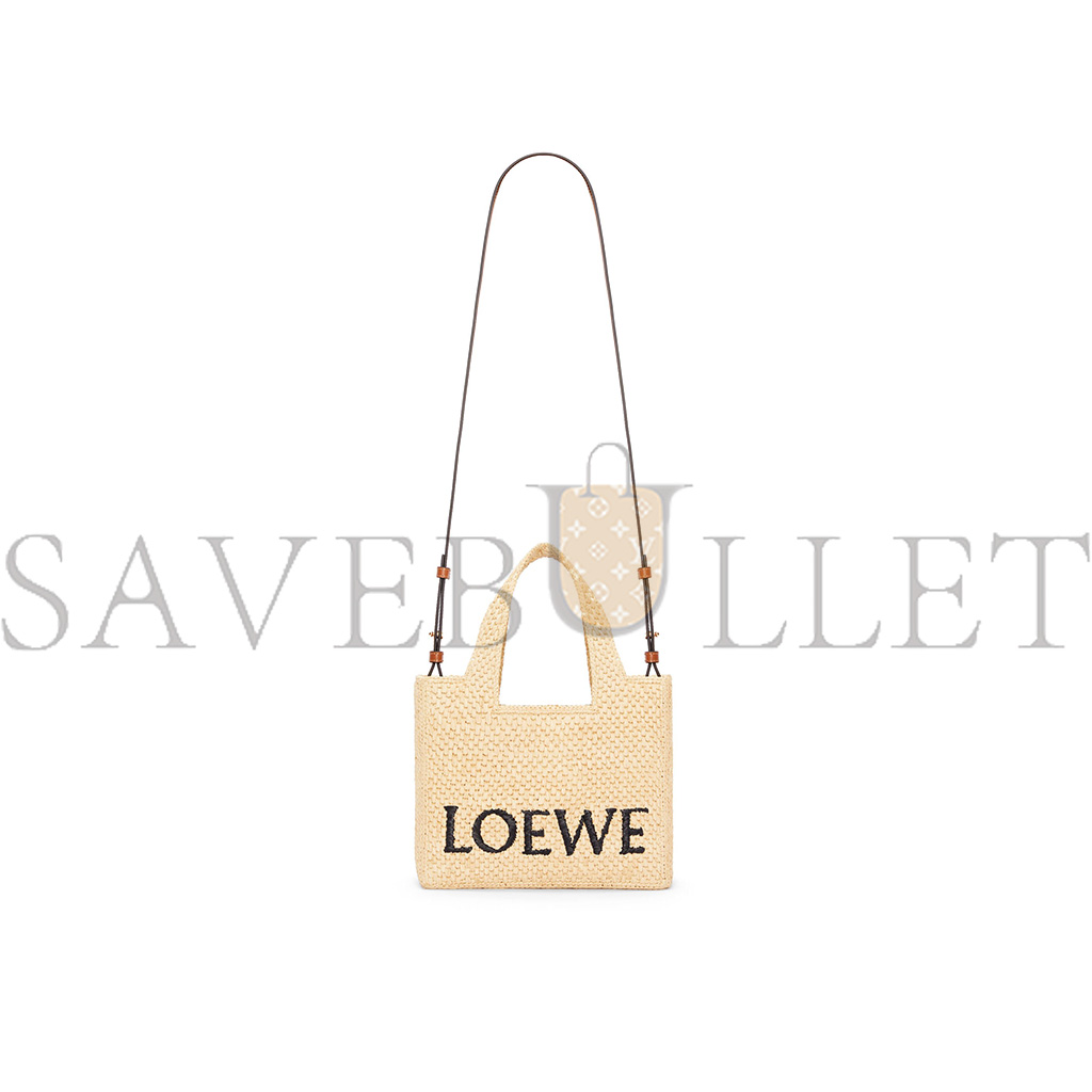 LOEWE SMALL FONT TOTE IN RAFFIA A685B59X03 (24*19.5*11cm)